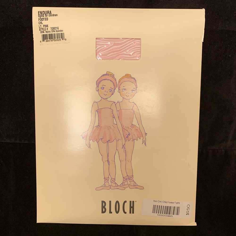 BLOCH Endura Girls Footed Tights LT PINK